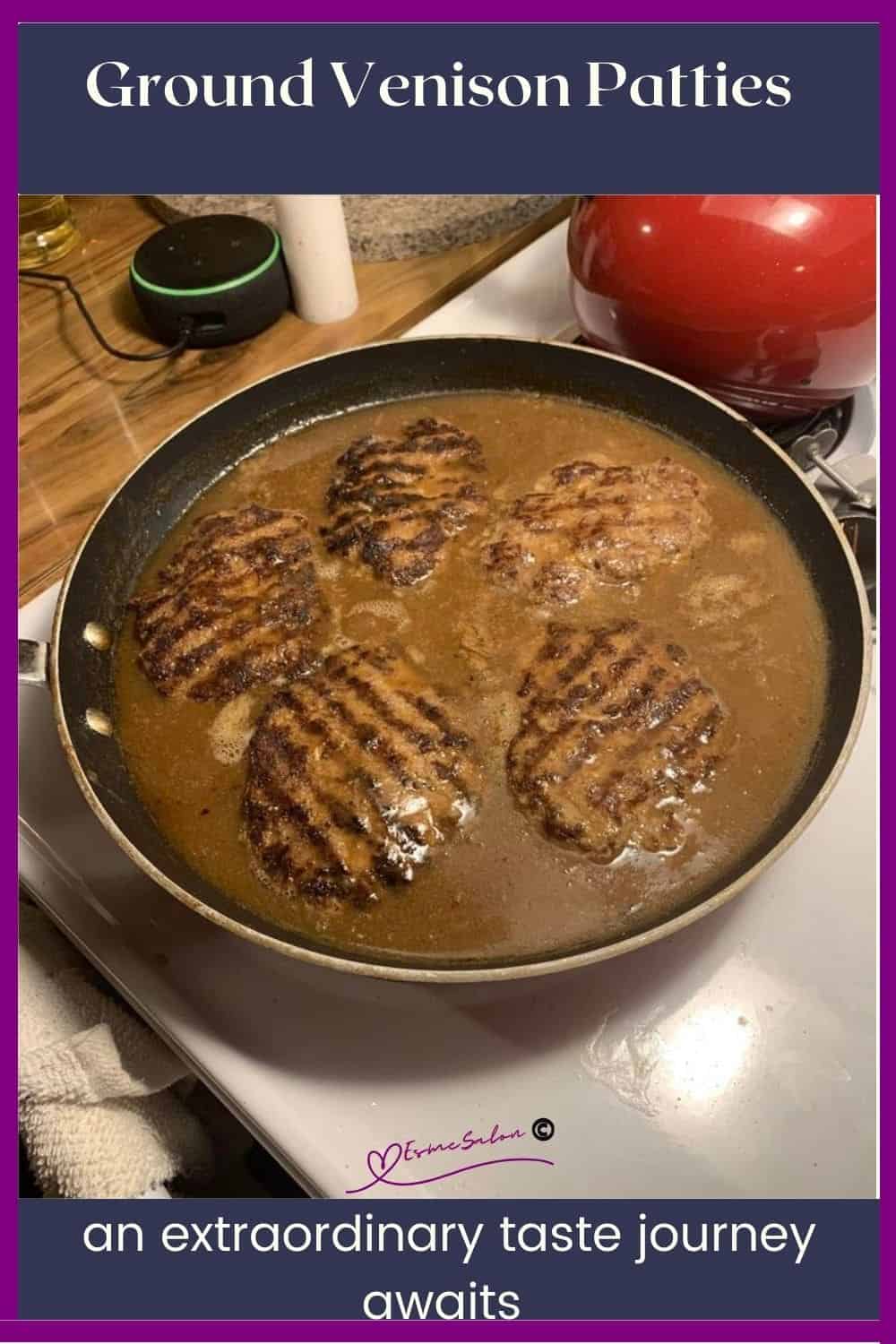 an image of Ground Venison Patties in a gravy