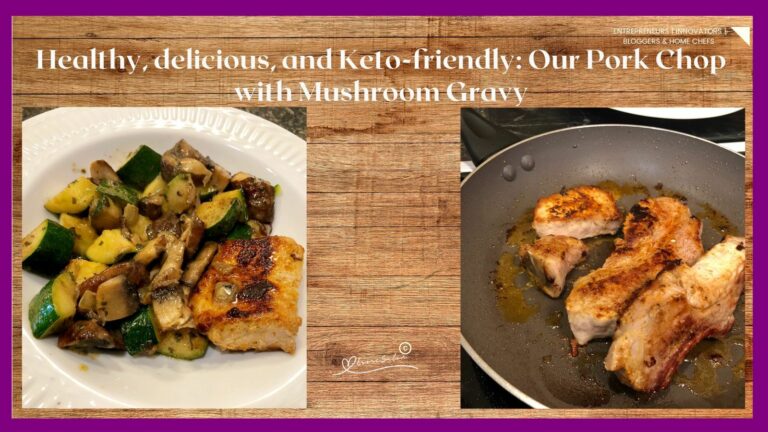 an image of a Keto Pork Chop with Mushroom Gravy in the pan and served