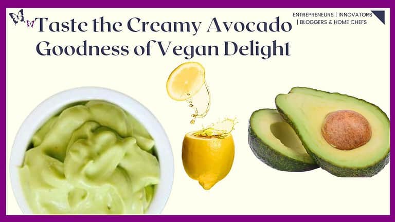 an image of a white round bowl with Avocado Mayonnaise Vegan