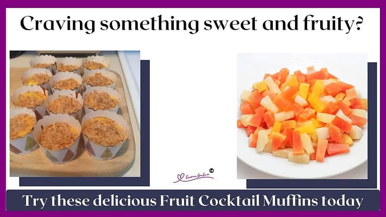 an image of a tray of Fruit Cocktail Muffins