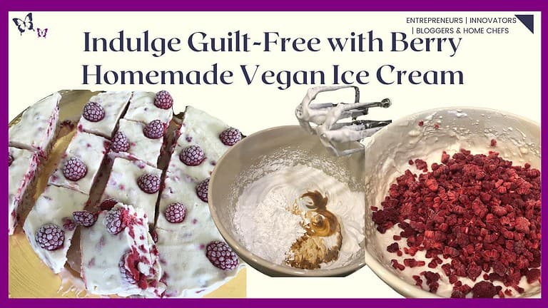 an image of a frozen Berry Homemade Vegan Ice Cream No Churn No Gelatin
