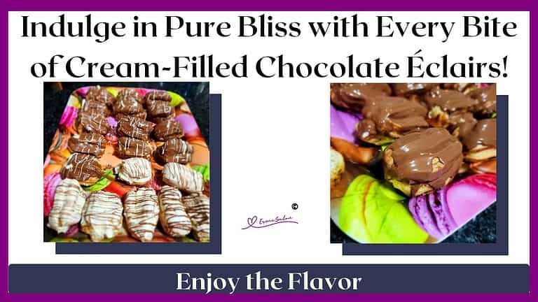 an image of a platter with Cream-Filled Chocolate Éclairs