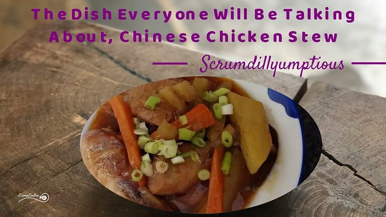 an image of a bowl of Chinese Chicken Stew together with a bowl of rice