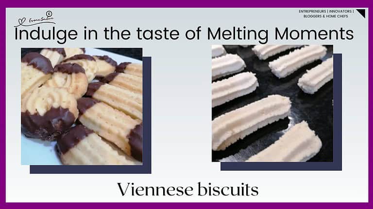 an image of Viennese biscuits Melting Moments dipped in chocolate