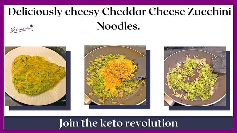 an image of Keto Cheddar Cheese Zucchini Noodles