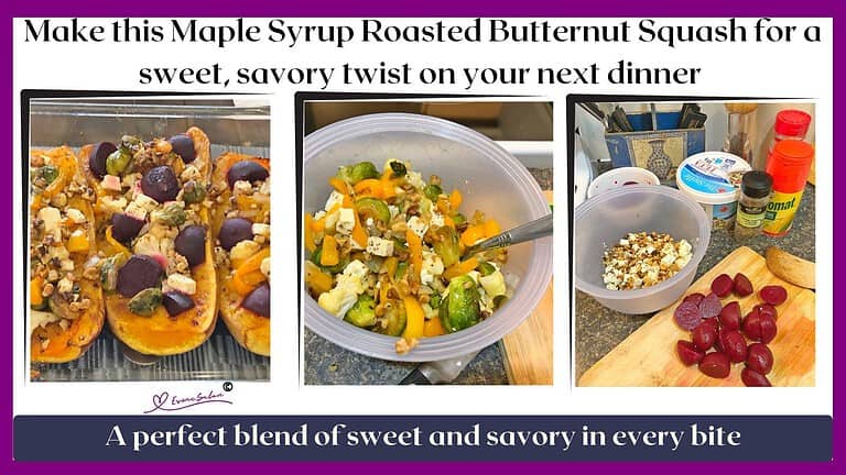 an image of Maple Syrup Roasted Butternut Squash with a filling of other veggies