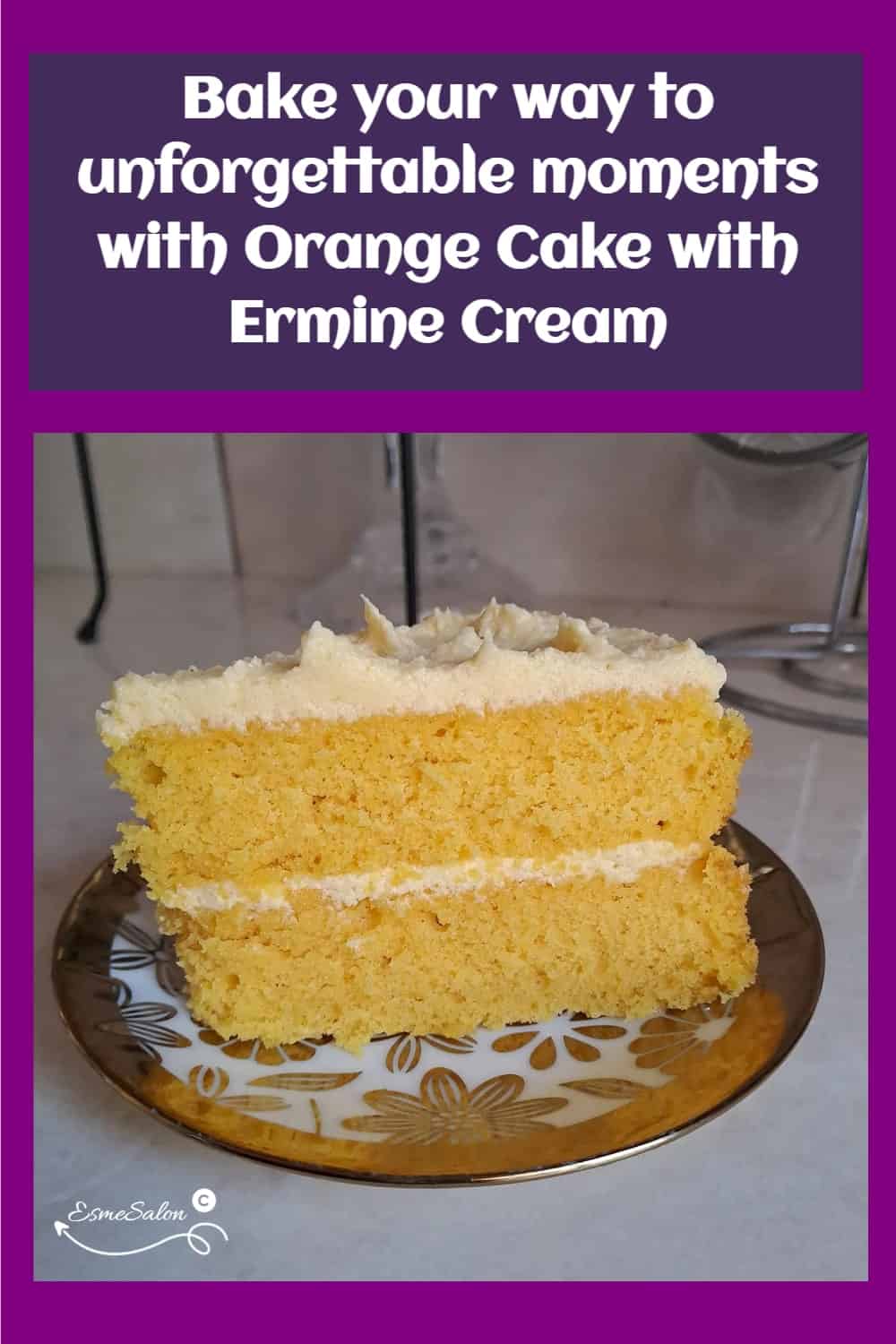 an image of a white cake: Orange Cake with Ermine Cream