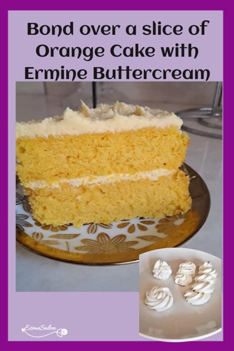 an image of a white cake: Orange Cake with Ermine Cream