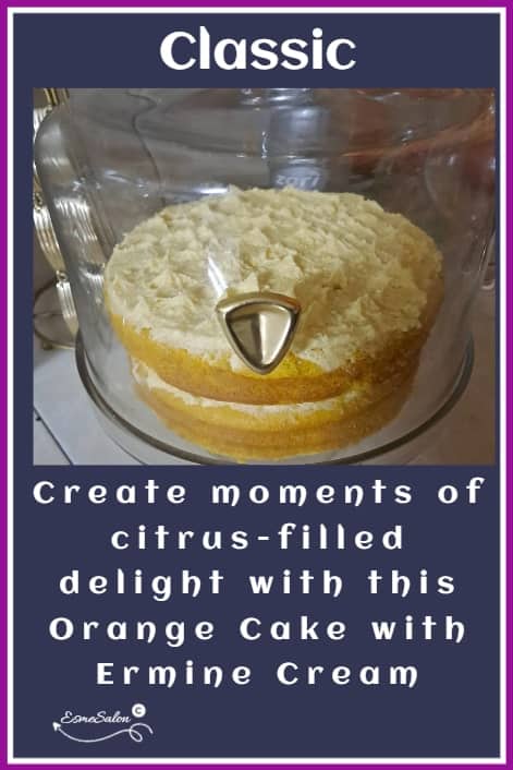 an image of a white cake: Orange Cake with Ermine Cream