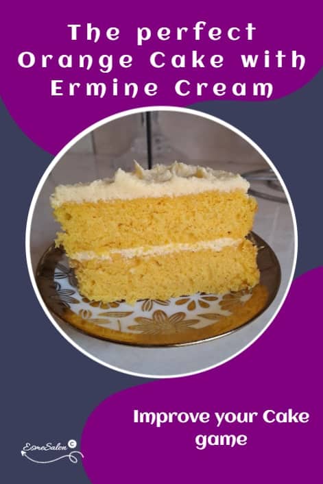 an image of a white cake: Orange Cake with Ermine Cream