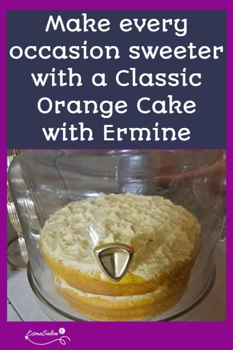 an image of a white cake: Orange Cake with Ermine Cream