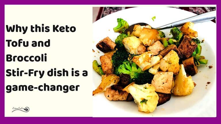 an image of a plate of Keto Tofu and Broccoli Stir-Fry