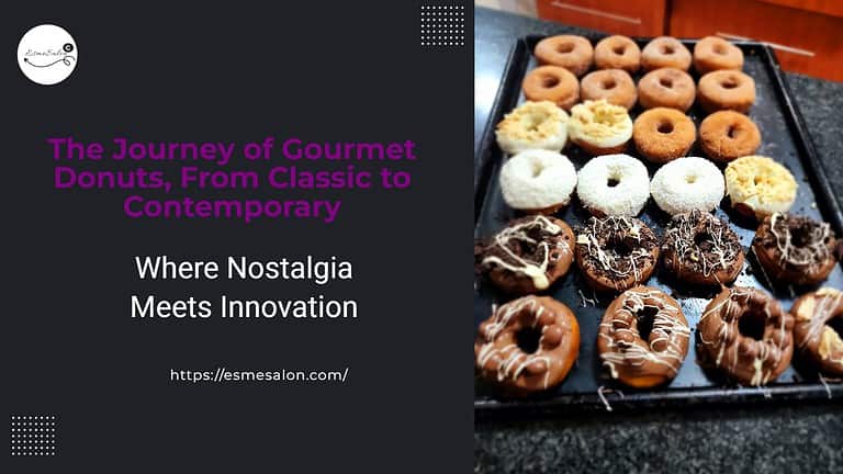 an image of lots of Gourmet Donuts with different toppings