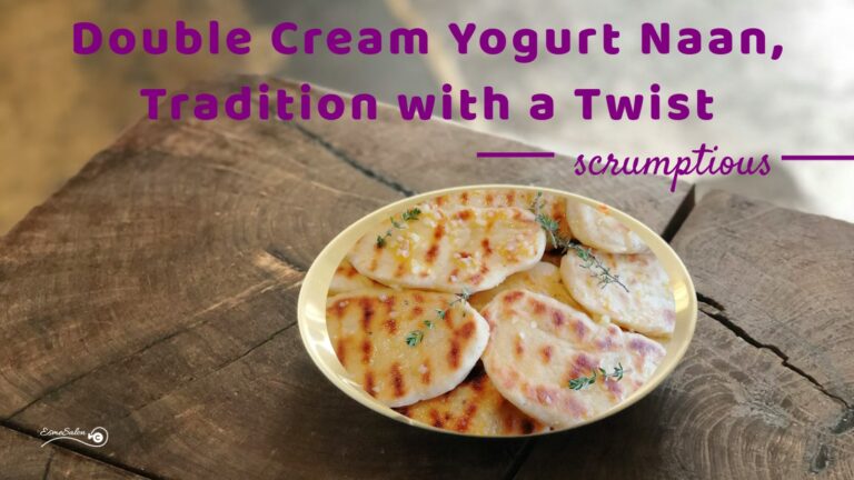 an image of a plate with Double Cream Plain Yogurt Naan Bread
