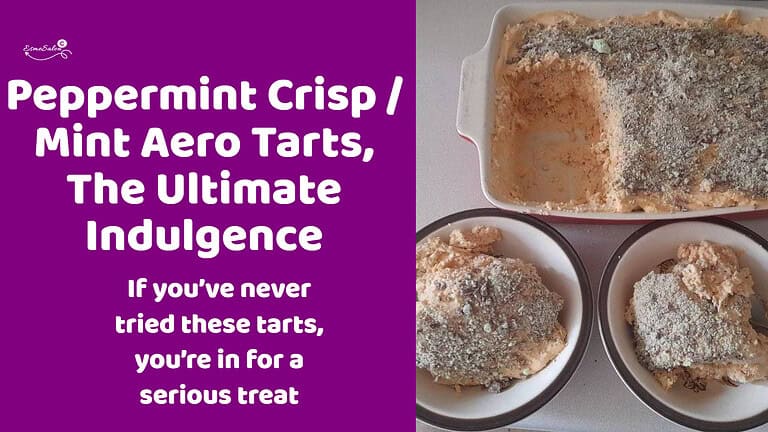 an image of Peppermint Crisp / Mint Aero Tart in a tart dish and two bowls