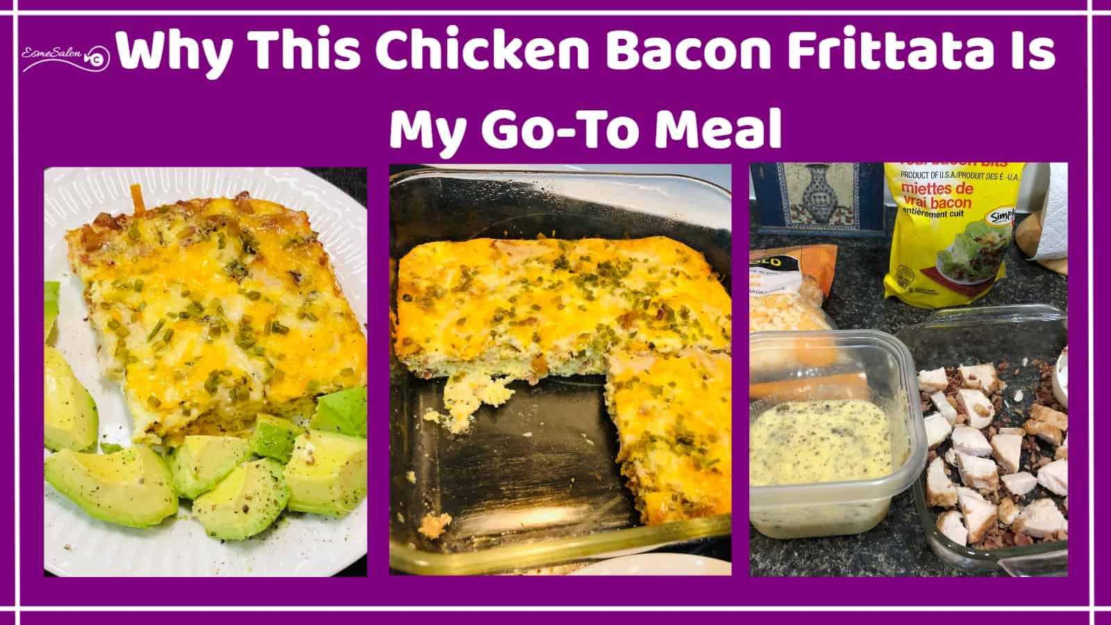 an image of a Chicken Bacon Frittata in the making and served