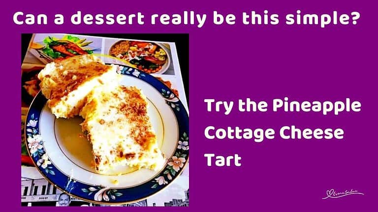 an image of 2 slices of Pineapple Cottage Cheese Tart on a plate
