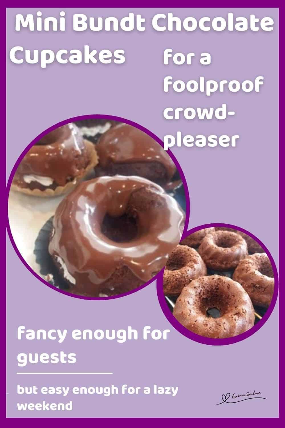an image of Mini Bundt Chocolate Cupcakes with Chocolate Ganache