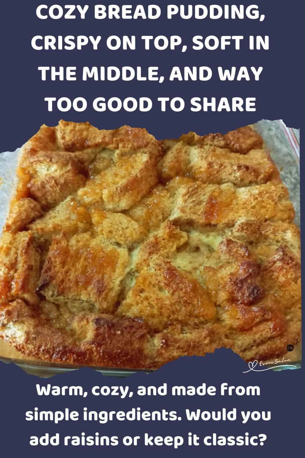 an image of a dish with Cozy Bread Pudding.