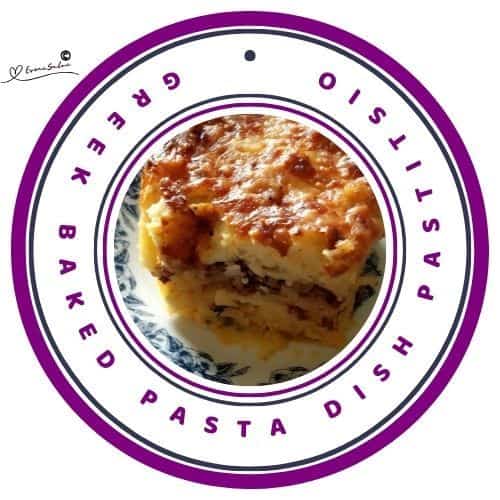 an image of a plate with Greek Baked Pasta Pastitsio