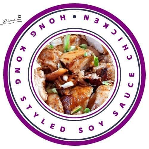an image of a plate filled with Hong Kong Styled Soy Sauce Chicken