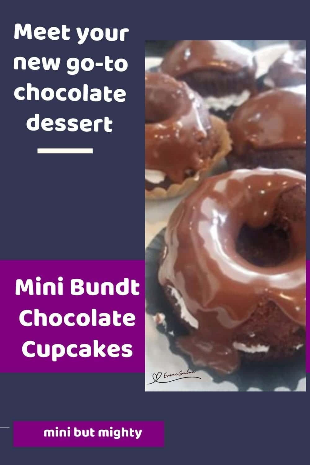 an image of Mini Bundt Chocolate Cupcakes with Chocolate Ganache