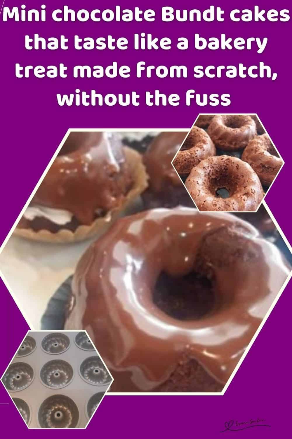 an image of Mini Bundt Chocolate Cupcakes with Chocolate Ganache