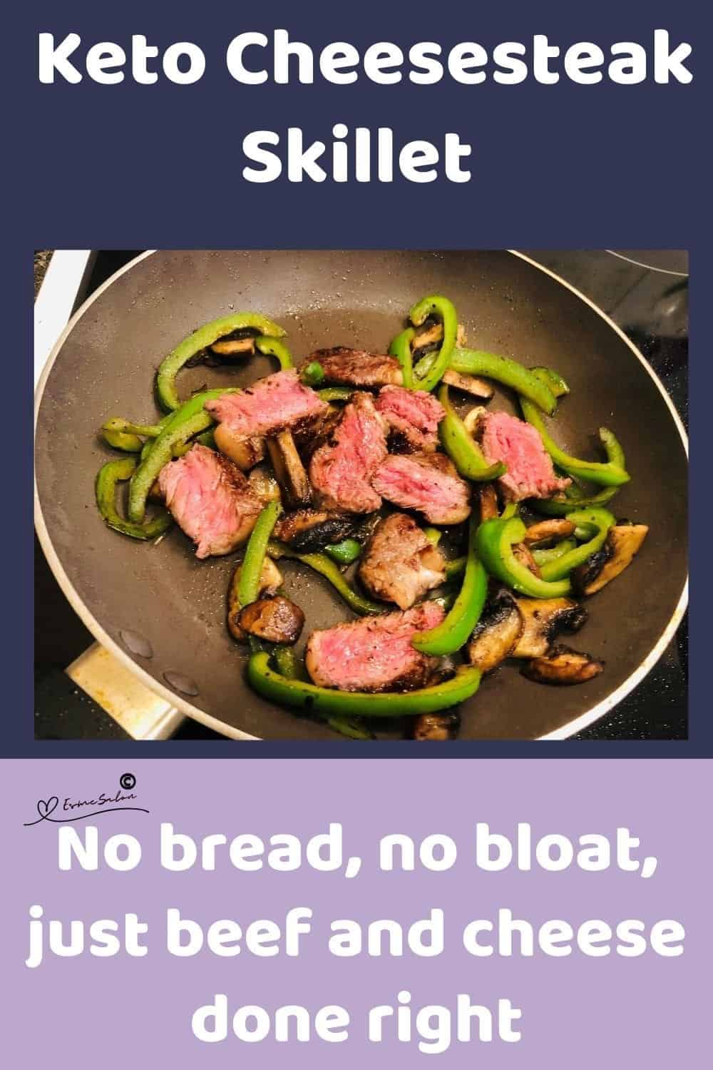 an image of a Keto Cheesesteak Skillet in the making