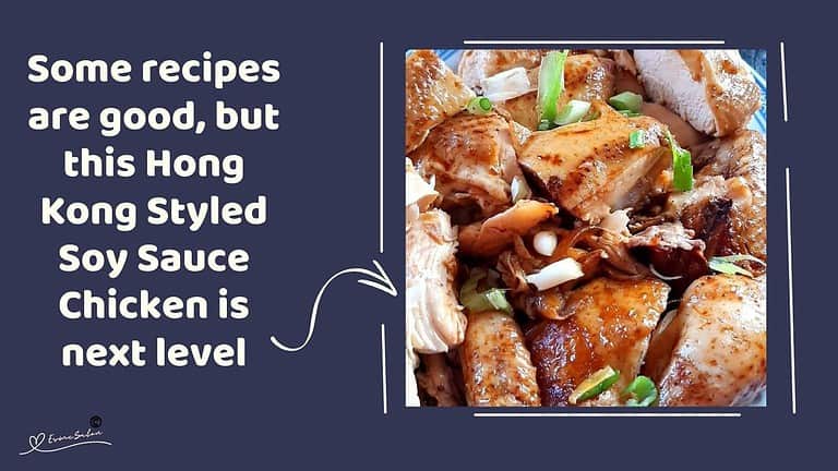 an image of a plate filled with Hong Kong Styled Soy Sauce Chicken