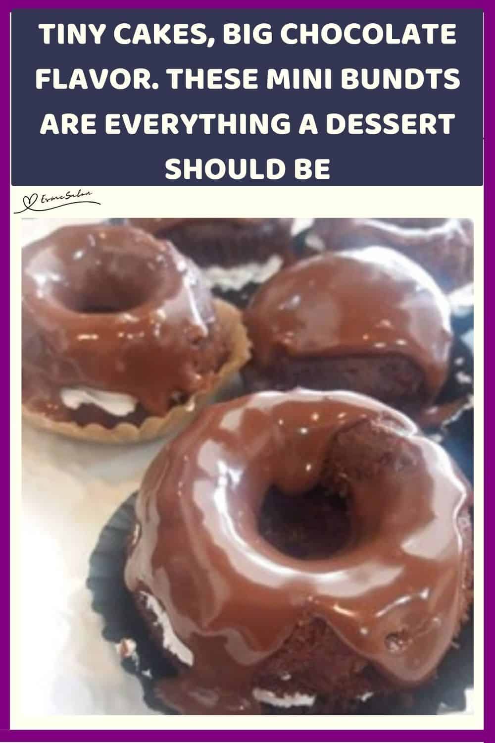 an image of Mini Bundt Chocolate Cupcakes with Chocolate Ganache