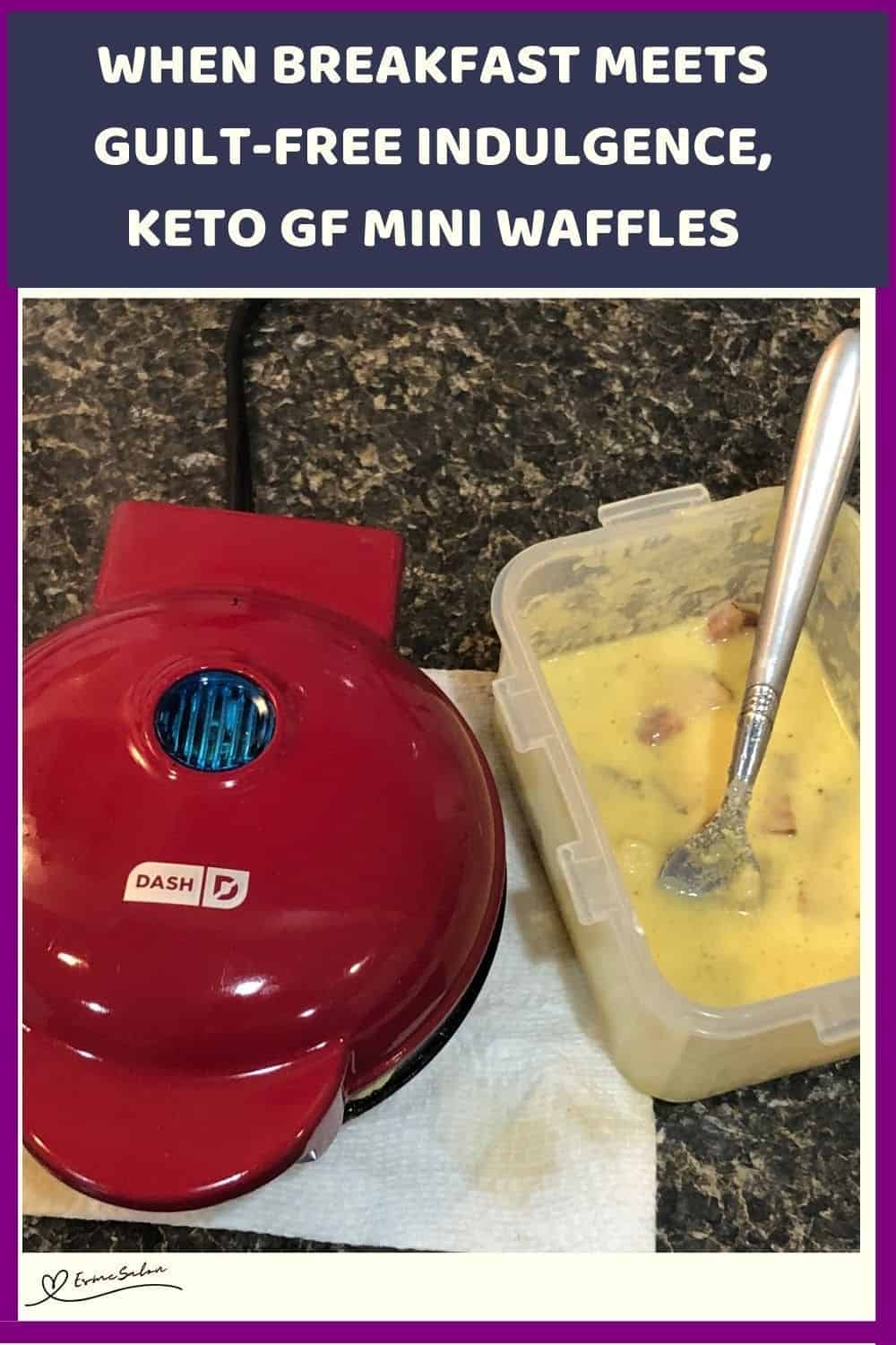 an image of Keto GF Mini Waffles in the making