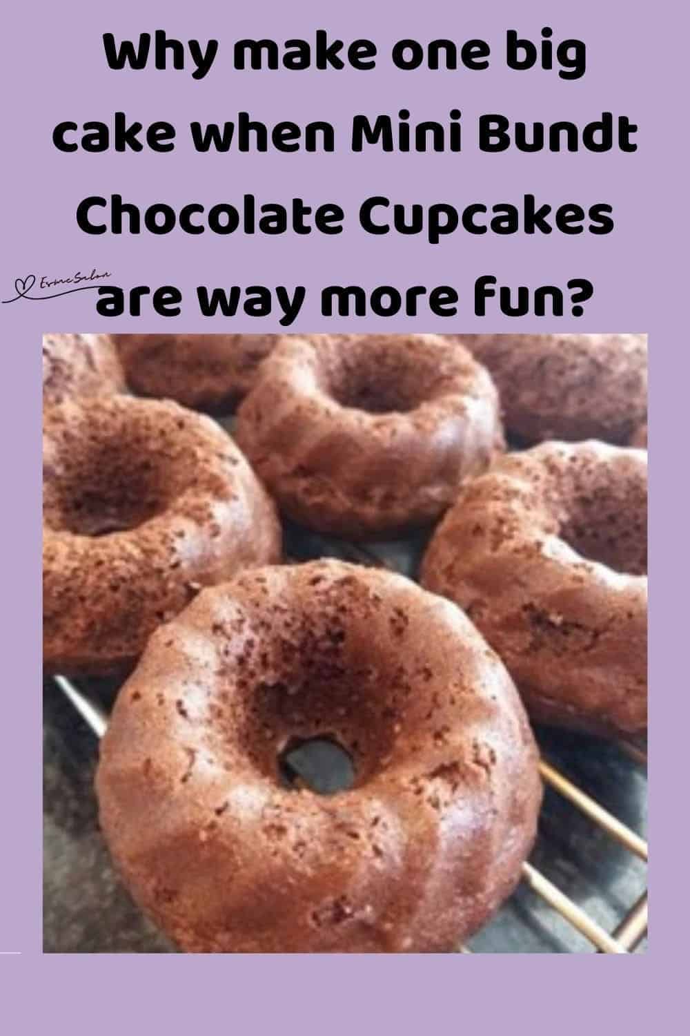 an image of Mini Bundt Chocolate Cupcakes with Chocolate Ganache