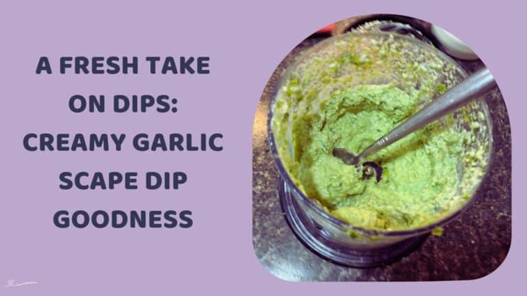 an image of Creamy Garlic Scape Dip in a blender