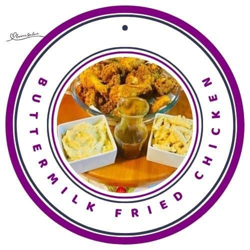 an image of Buttermilk Fried Chicken pieces and mashed potato