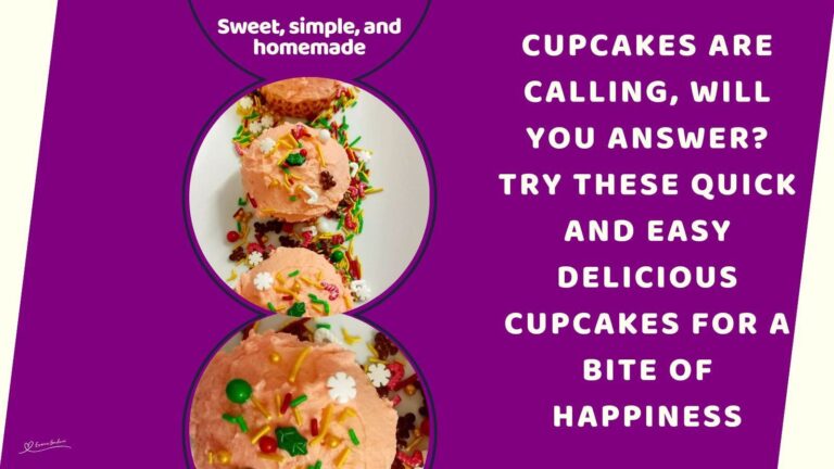 an image of Quick and Easy Delicious Cupcakes with frosting and sprinkles on a white platter