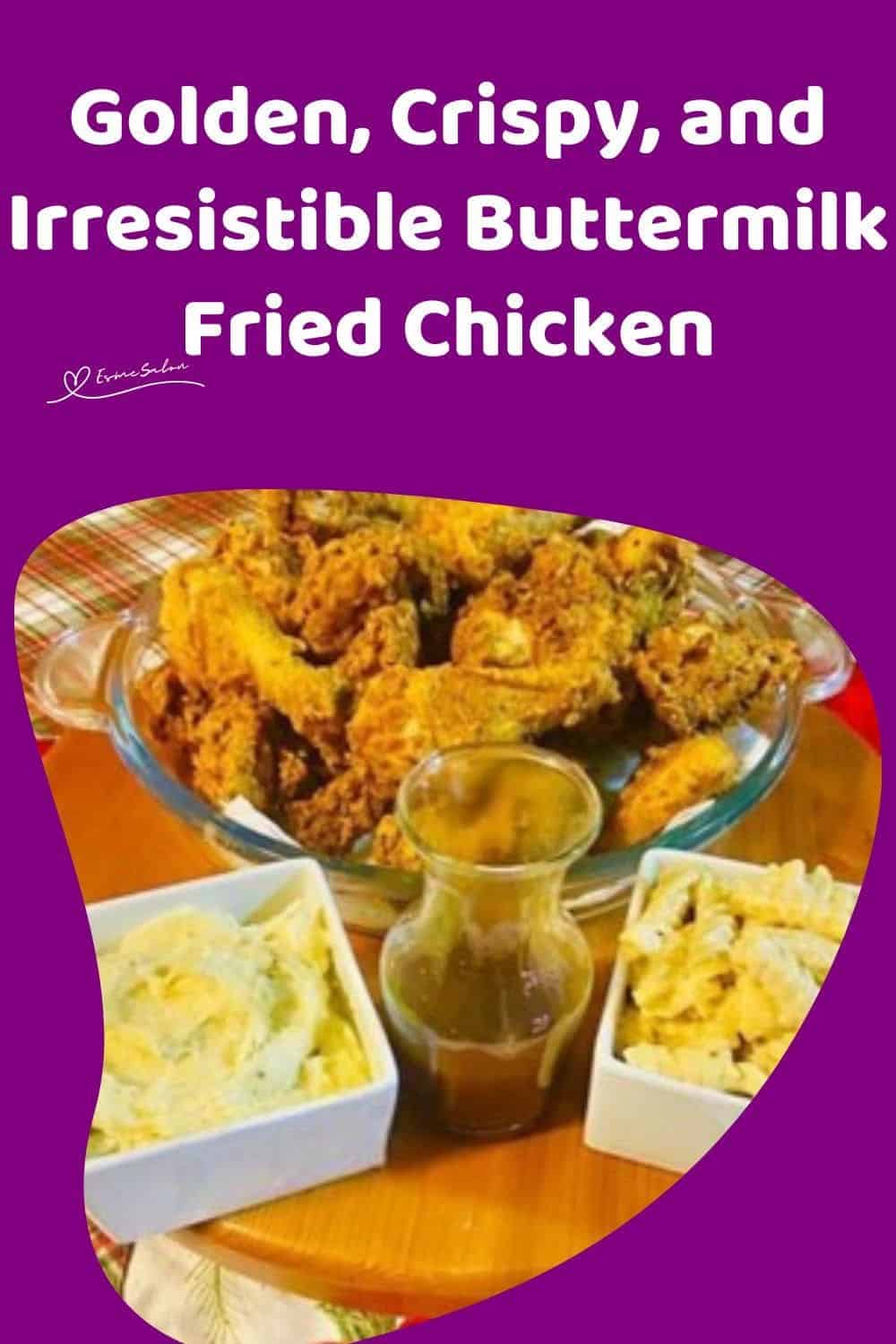an image of Buttermilk Fried Chicken pieces and mashed potato