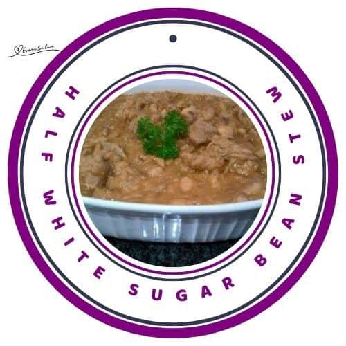 an image of a white dish with Half White Sugar Bean Stew