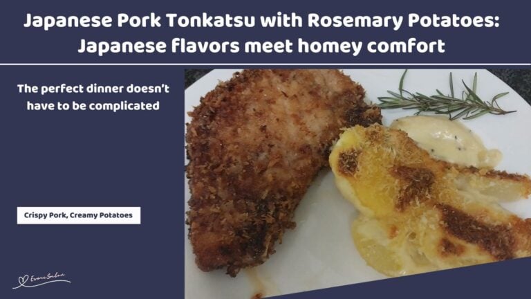 an image of a plate with Japanese Pork Tonkatsu and cream potatoes