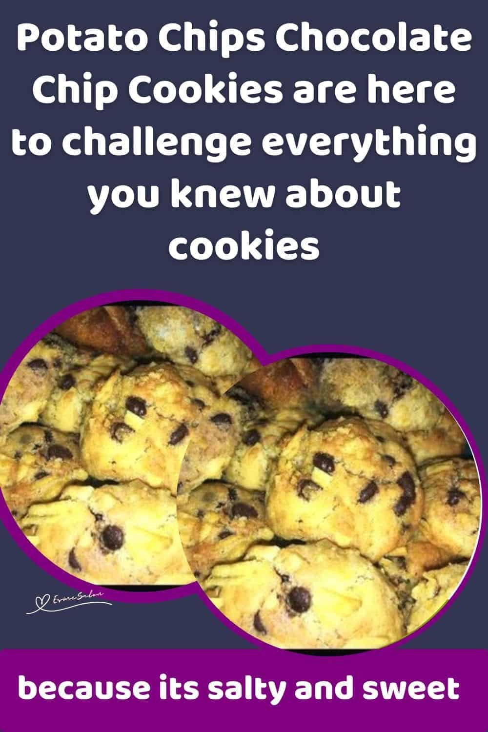 an image of a plate filled with Potato Chips Chocolate Chip Cookies