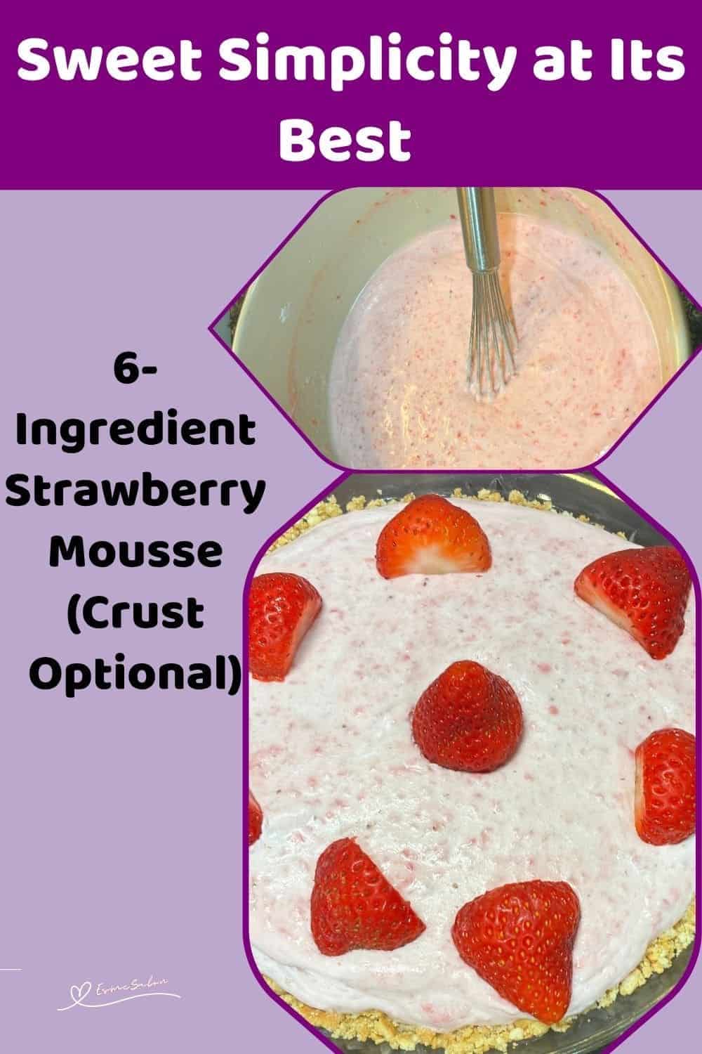 an image of a 6-Ingredient Strawberry Mousse with cookie crust
