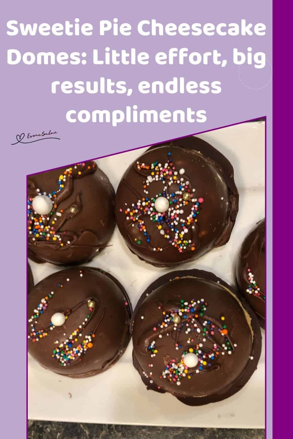 An image of Sweetie Pie Cheesecake Domes with sprinkles