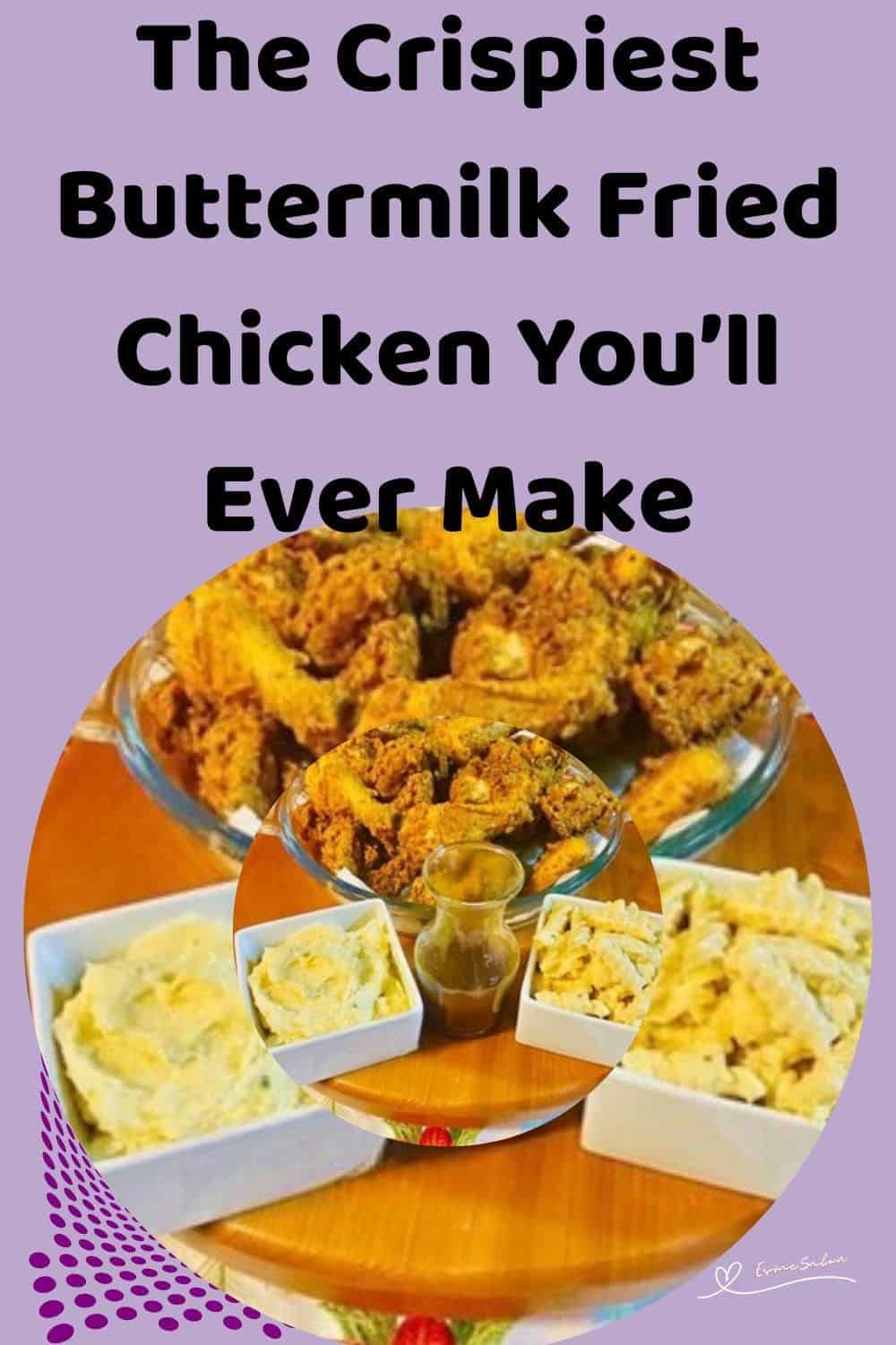 an image of Buttermilk Fried Chicken pieces and mashed potato