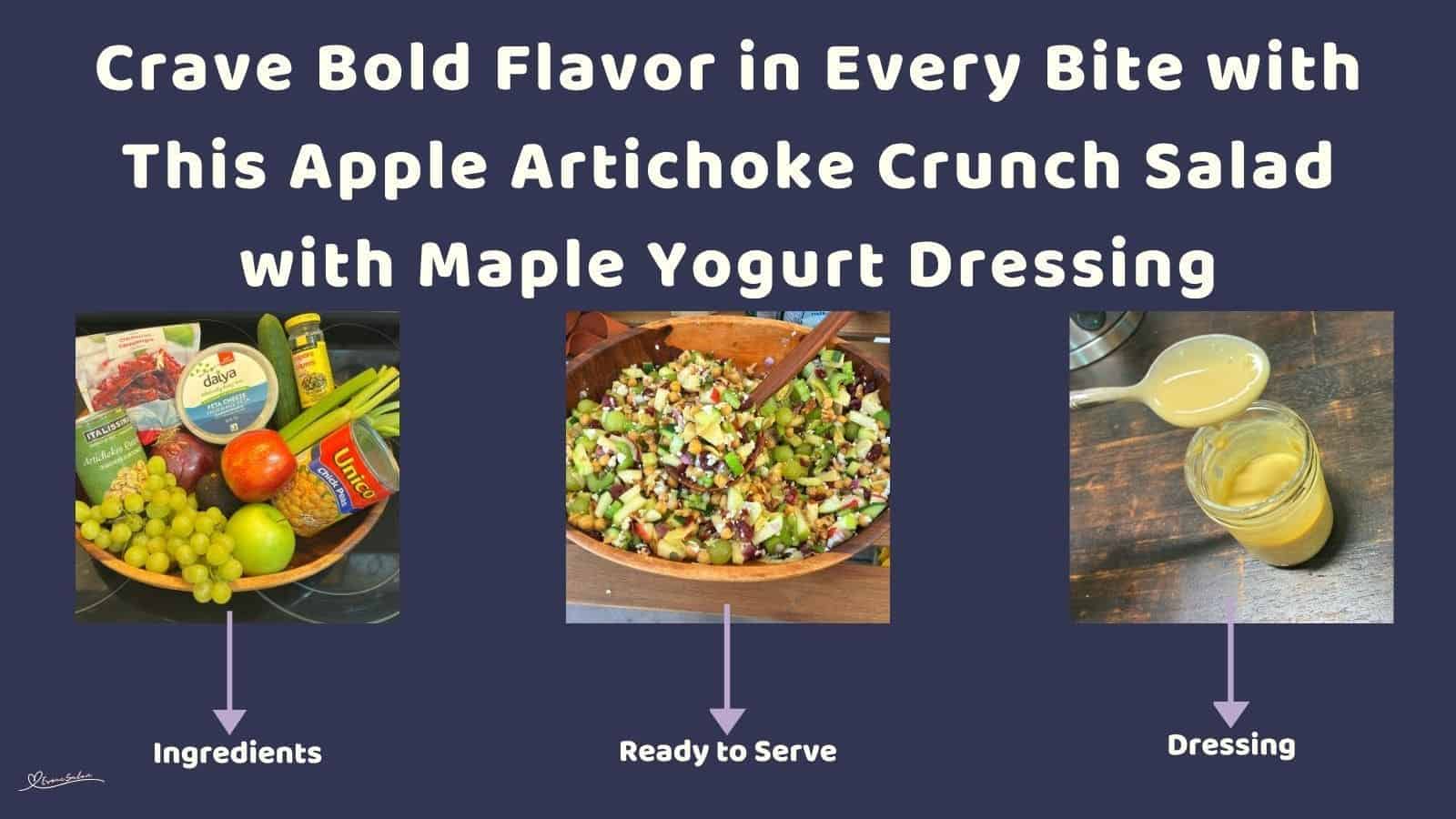an image of Apple Artichoke Crunch Salad with Maple Yogurt