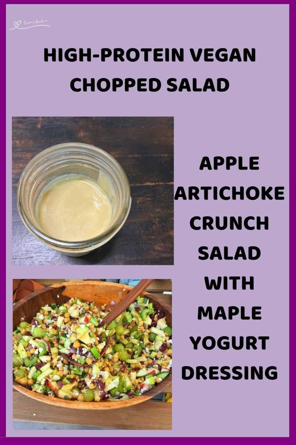 an image of Apple Artichoke Crunch Salad with Maple Yogurt