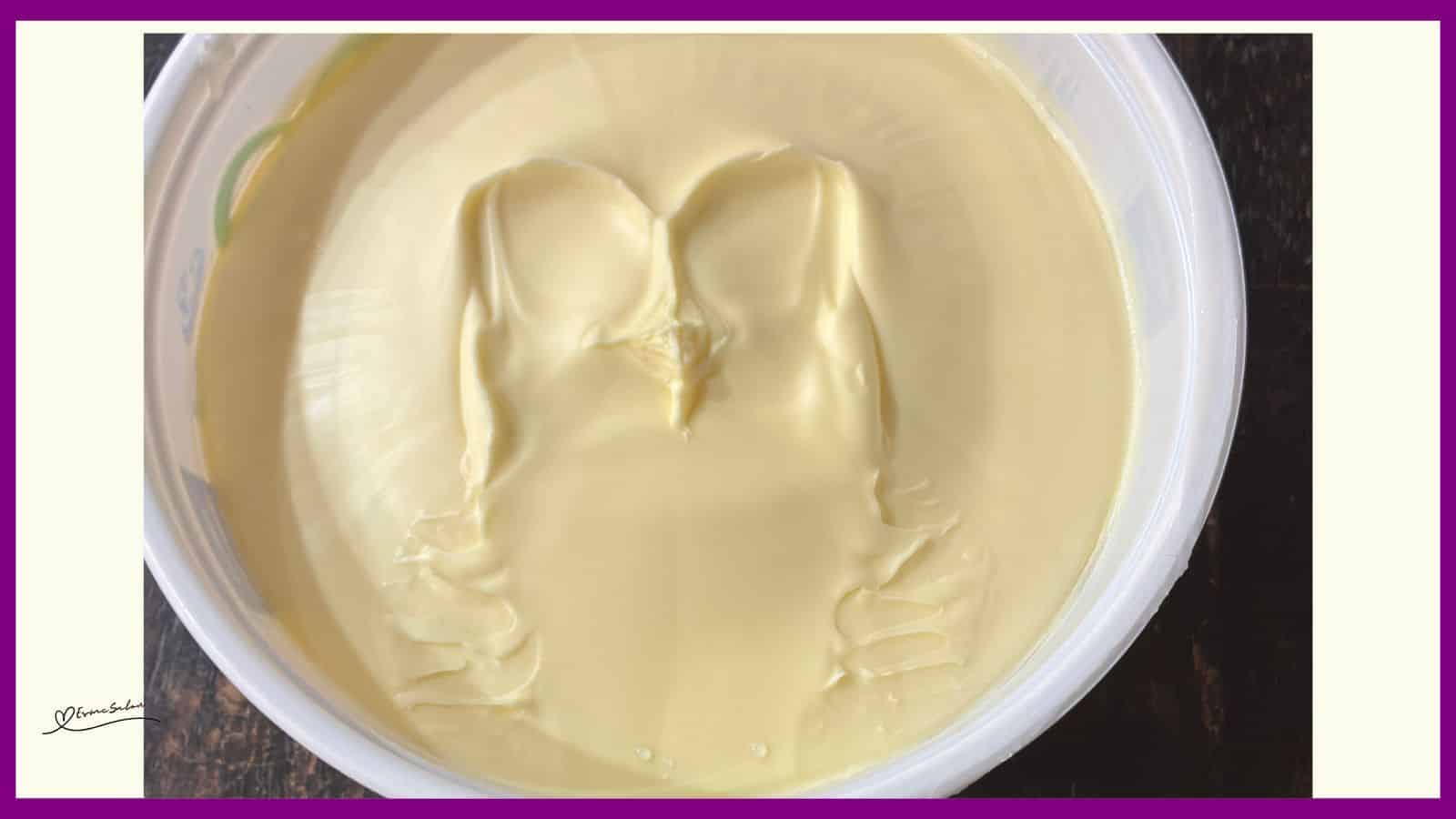 an image of a pattern looking like an owl in butter