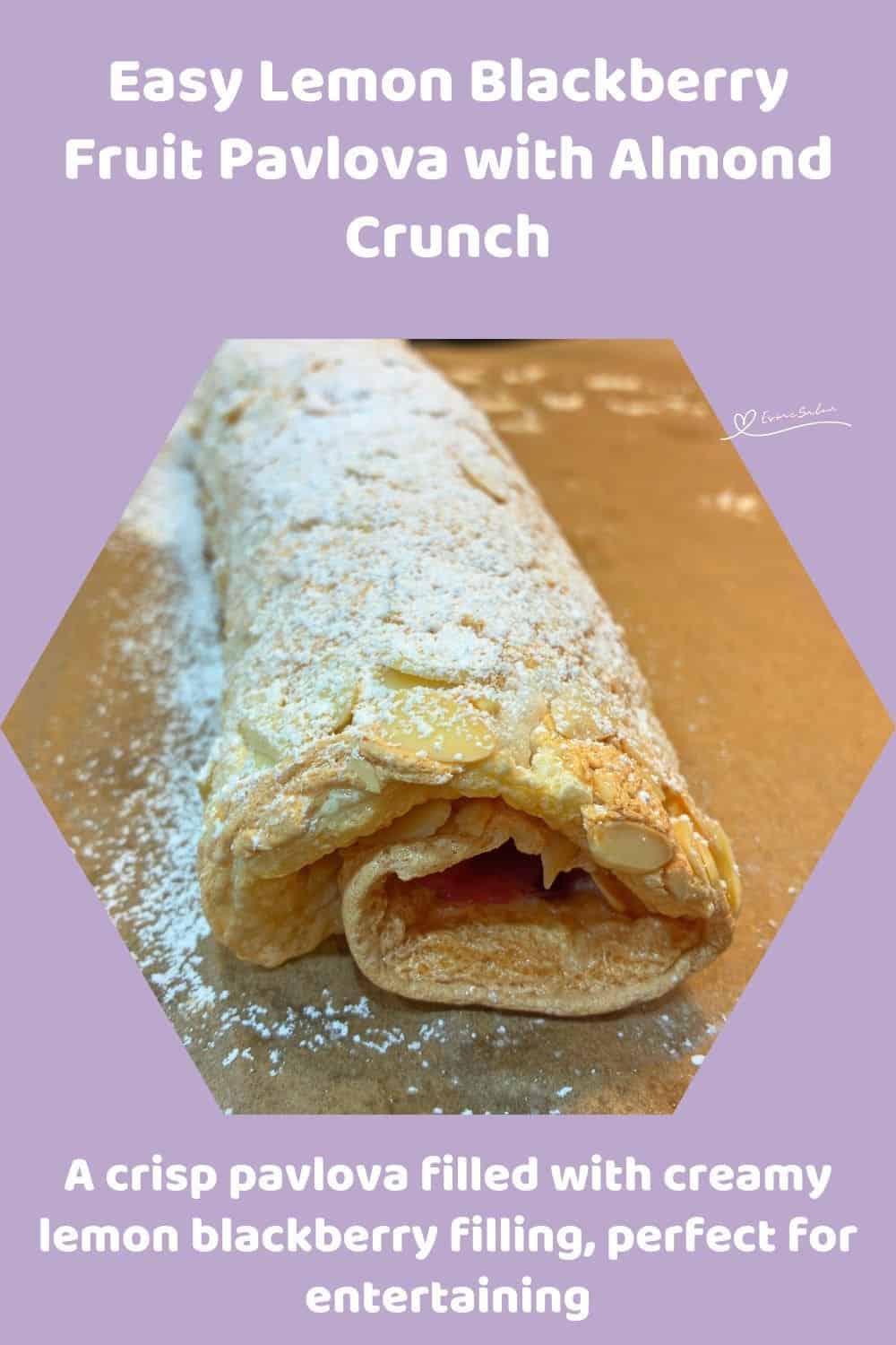 an image of Lemon Blackberry Fruit Pavlova slices