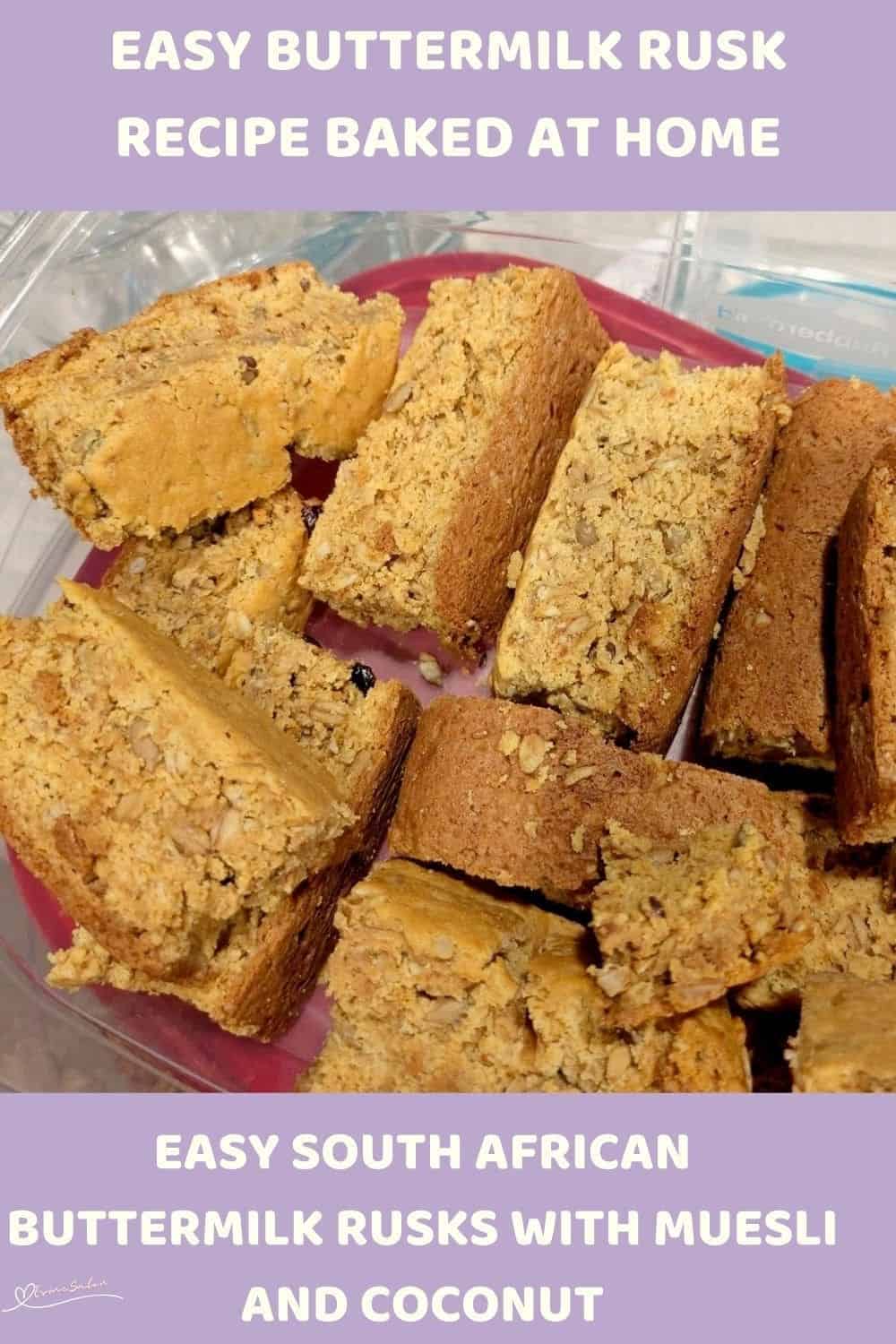 an image of Buttermilk Rusks with Muesli and Coconut baked and dried out