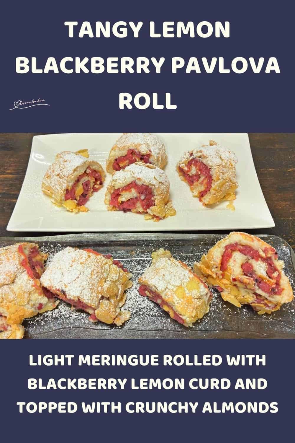 an image of Lemon Blackberry Fruit Pavlova slices