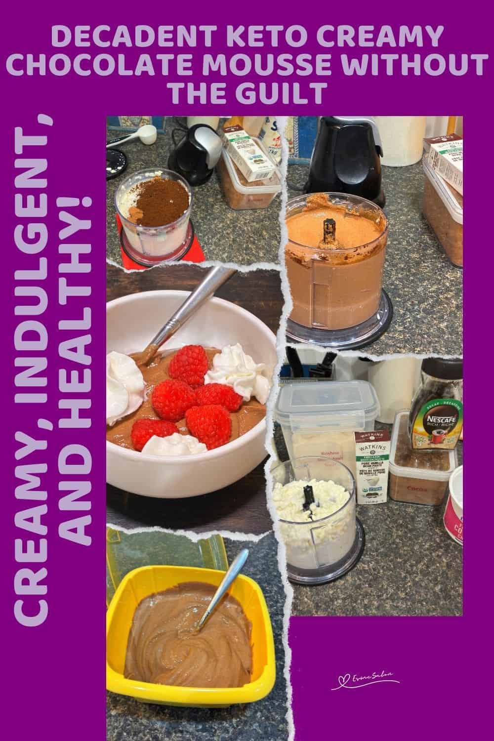 an image of a Keto Creamy Chocolate Mousse made with cottage cheese