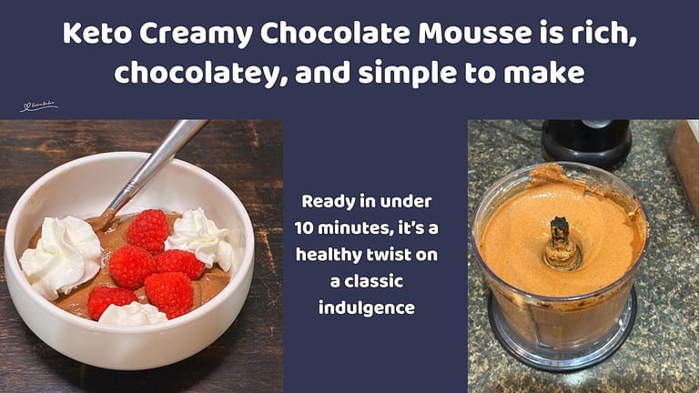 an image of a Keto Creamy Chocolate Mousse made with cottage cheese